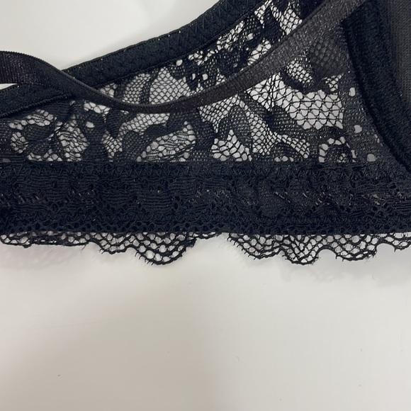 Vince Camuto Bra 36C Black Lace Adjustable Padded Stretchy Polyester Spandex - Picture 11 of 16